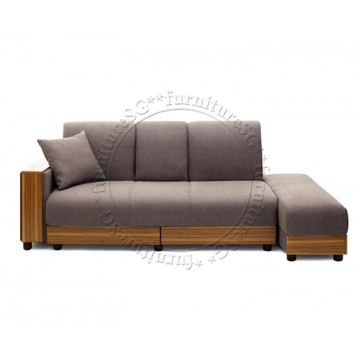 Mountbatten 3 Seater Fabric Sofa Bed with Storage (Brown)